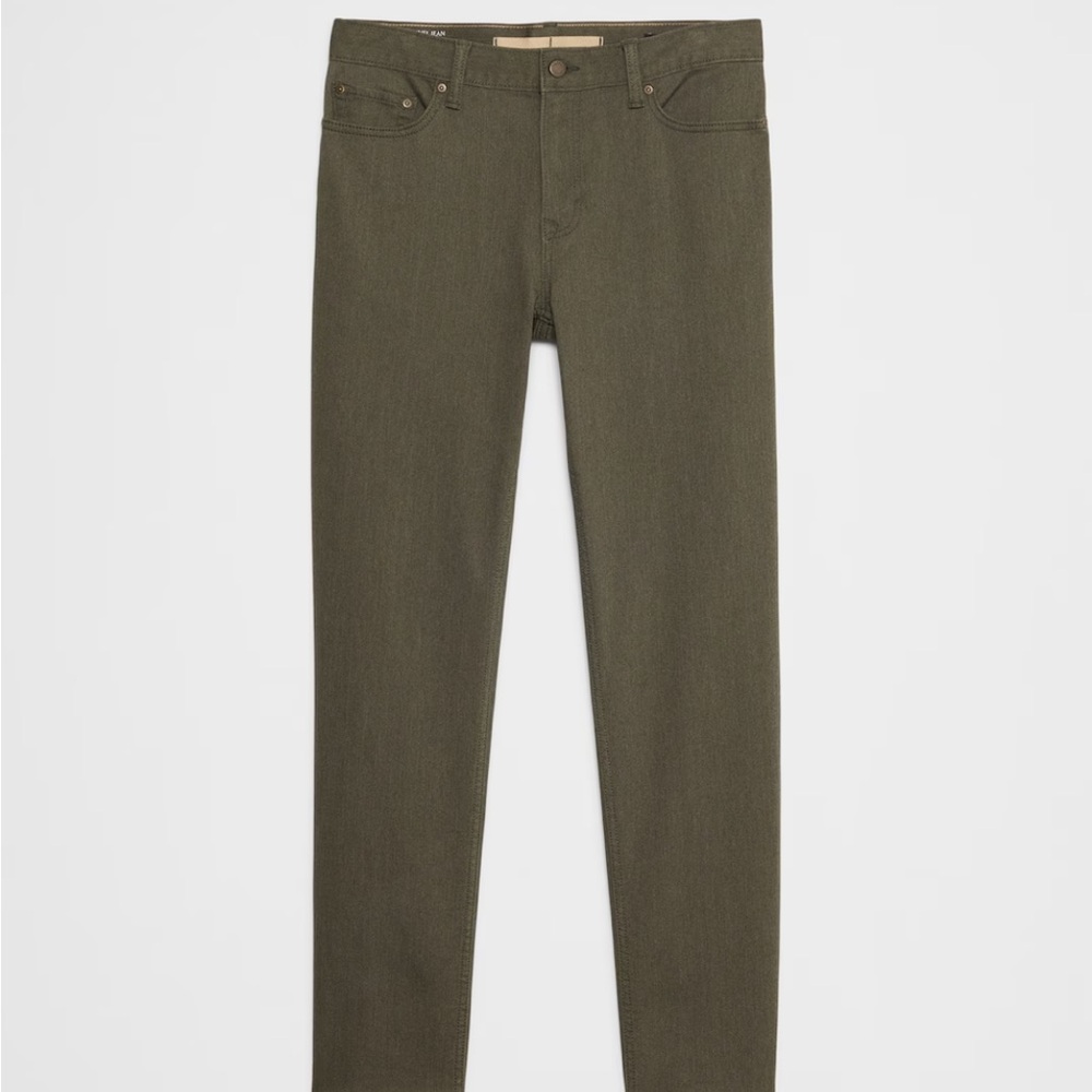 Banana Republic Slim Fit Travel Pant, Olive Green Men's size 32 x 32